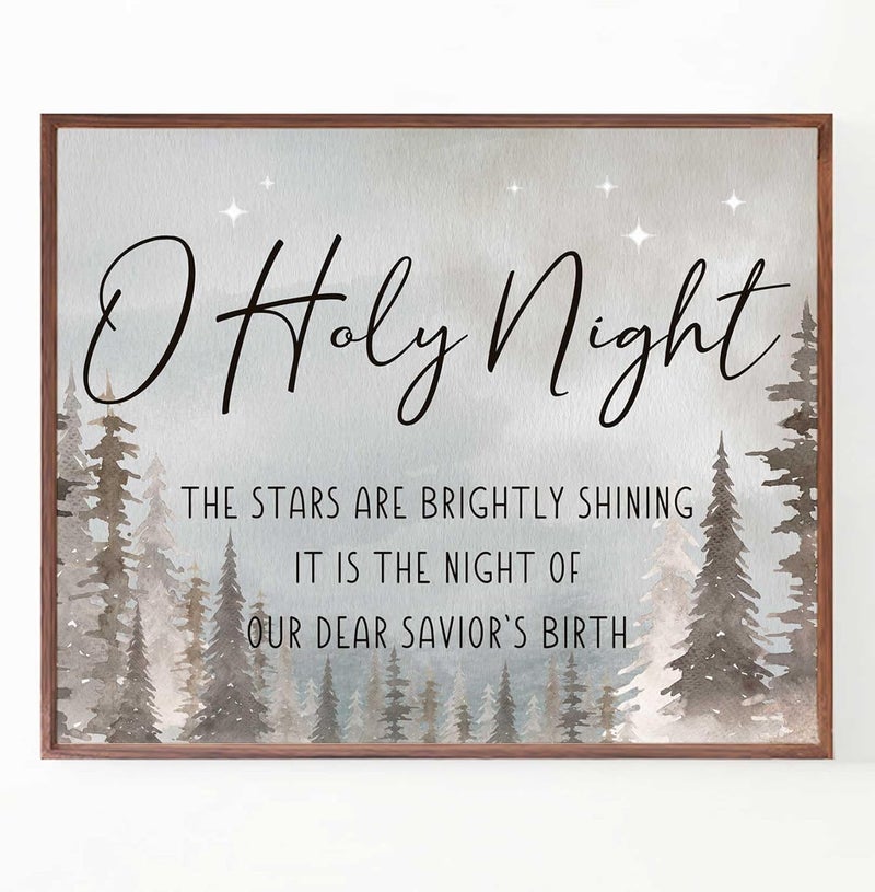 ZEARPT Vintage Christmas Wall Art, Cozy Country Farmhouse Art Print, Santa Claus Winter Forest Pine Print Christmas Decor Cottage Holiday Decor Living Room (Christmas Sign Print Unframed, 11x14 inches) - Image 5